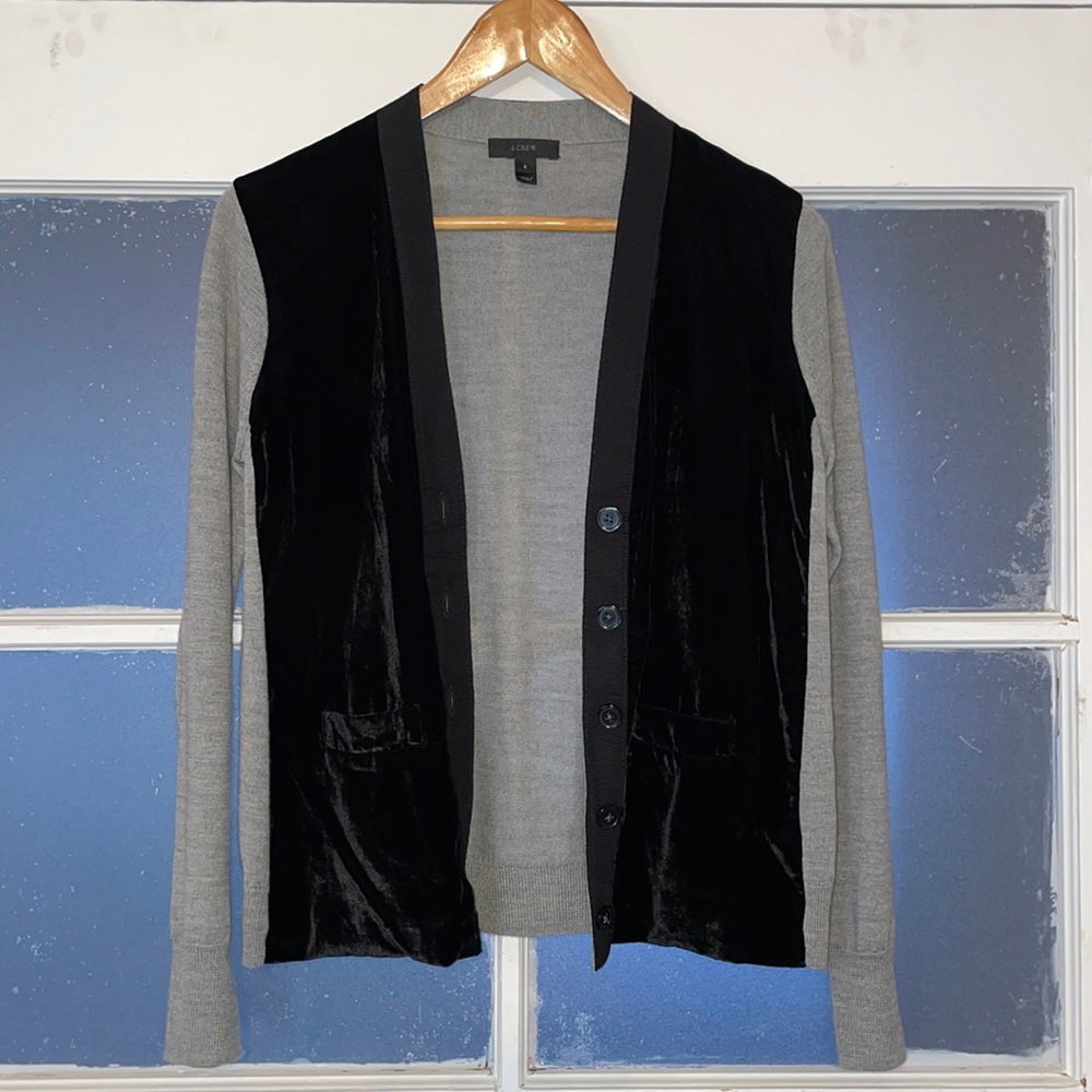 J. Crew Black and Grey Cardigan